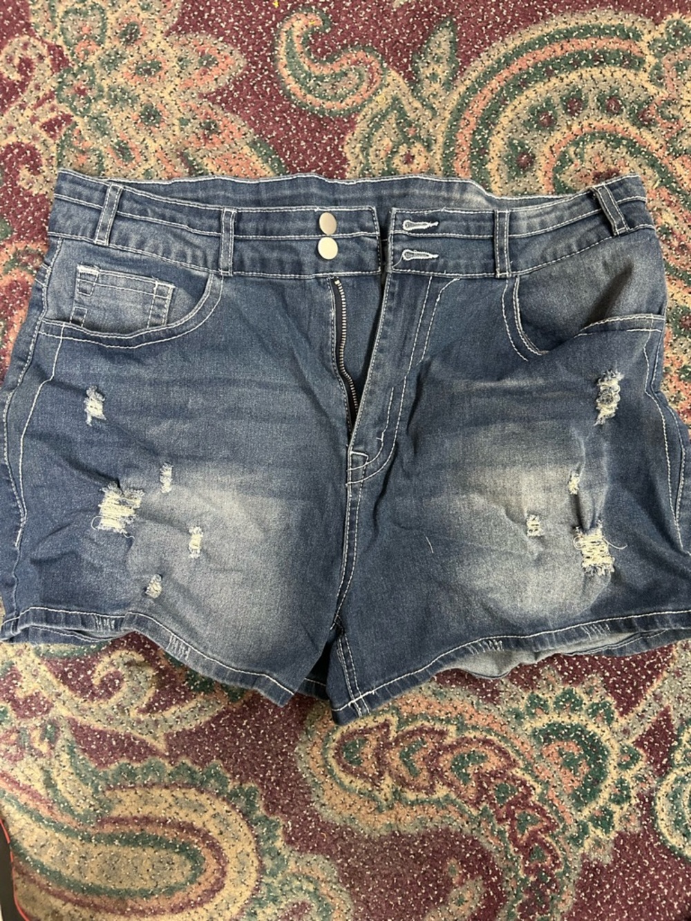 Distressed Blue Denim Women’s Shorts